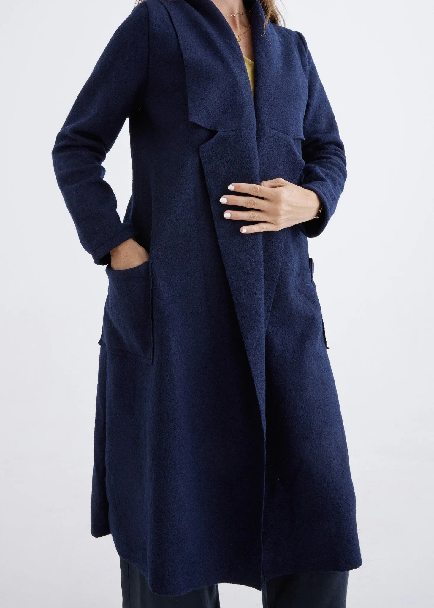 Merino Coat in Navy