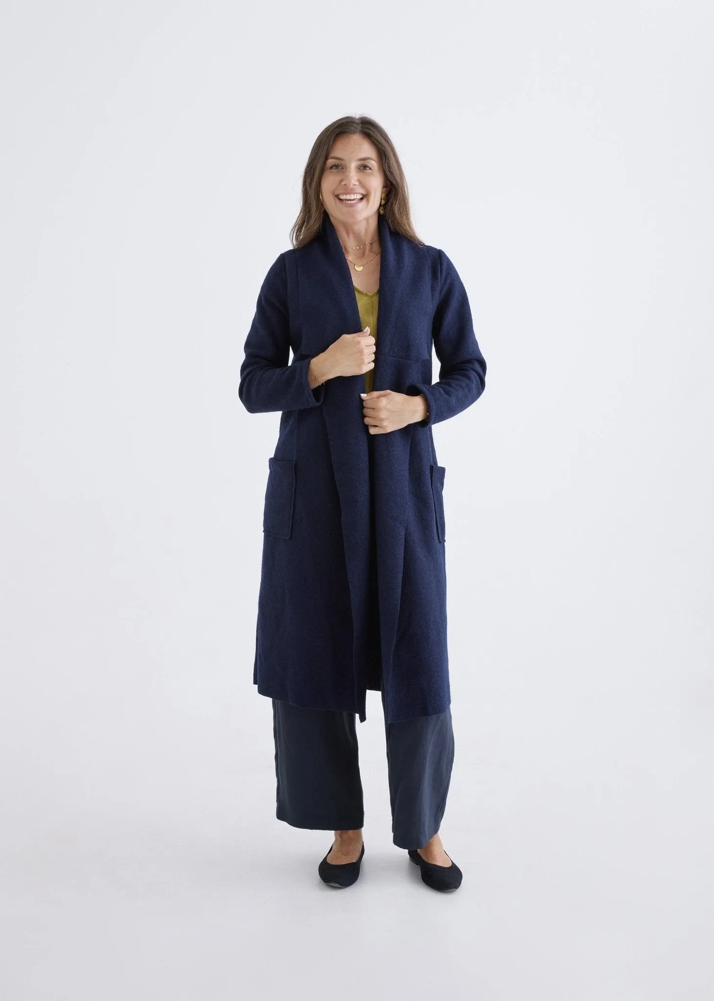 Merino Coat in Navy