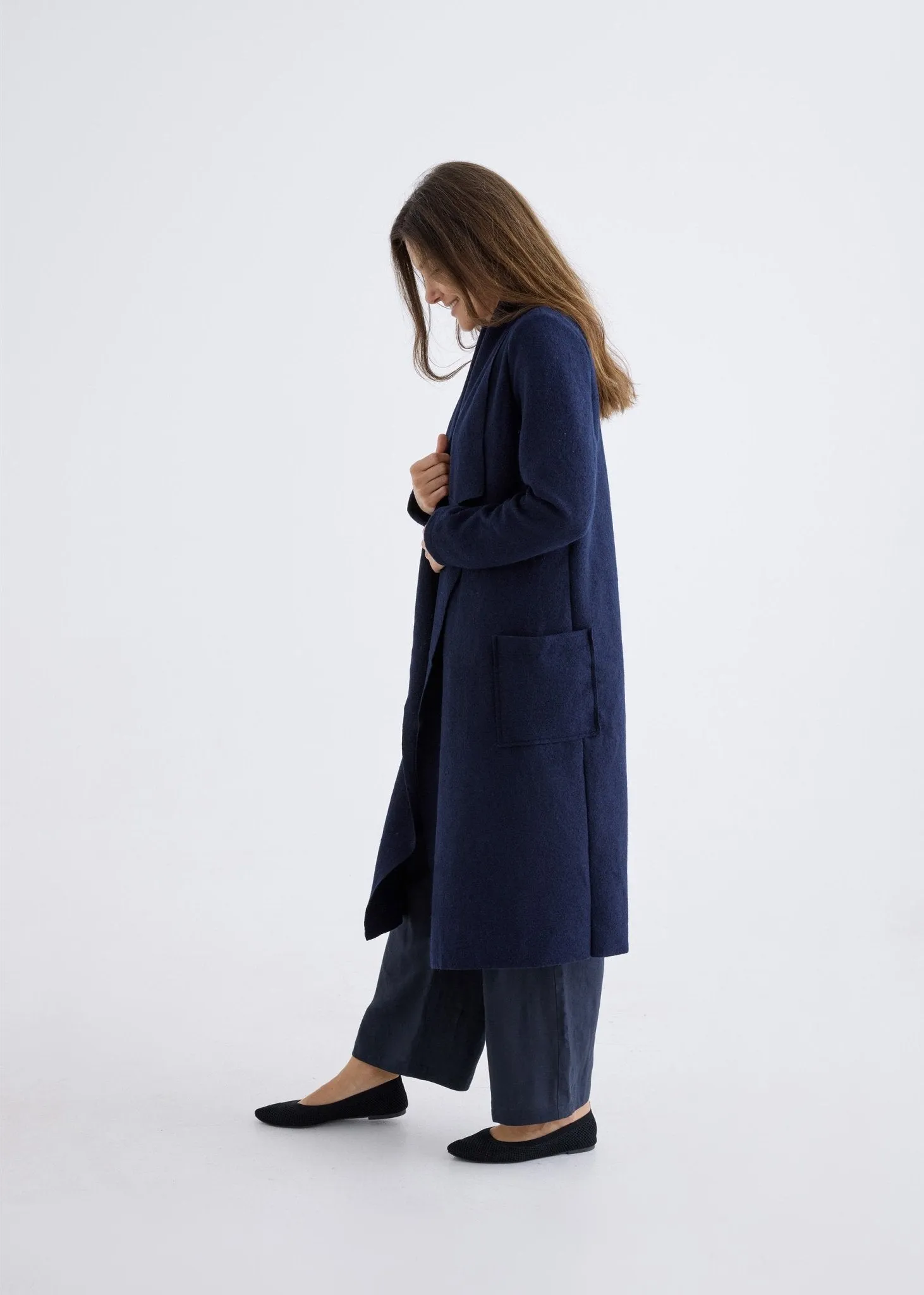 Merino Coat in Navy