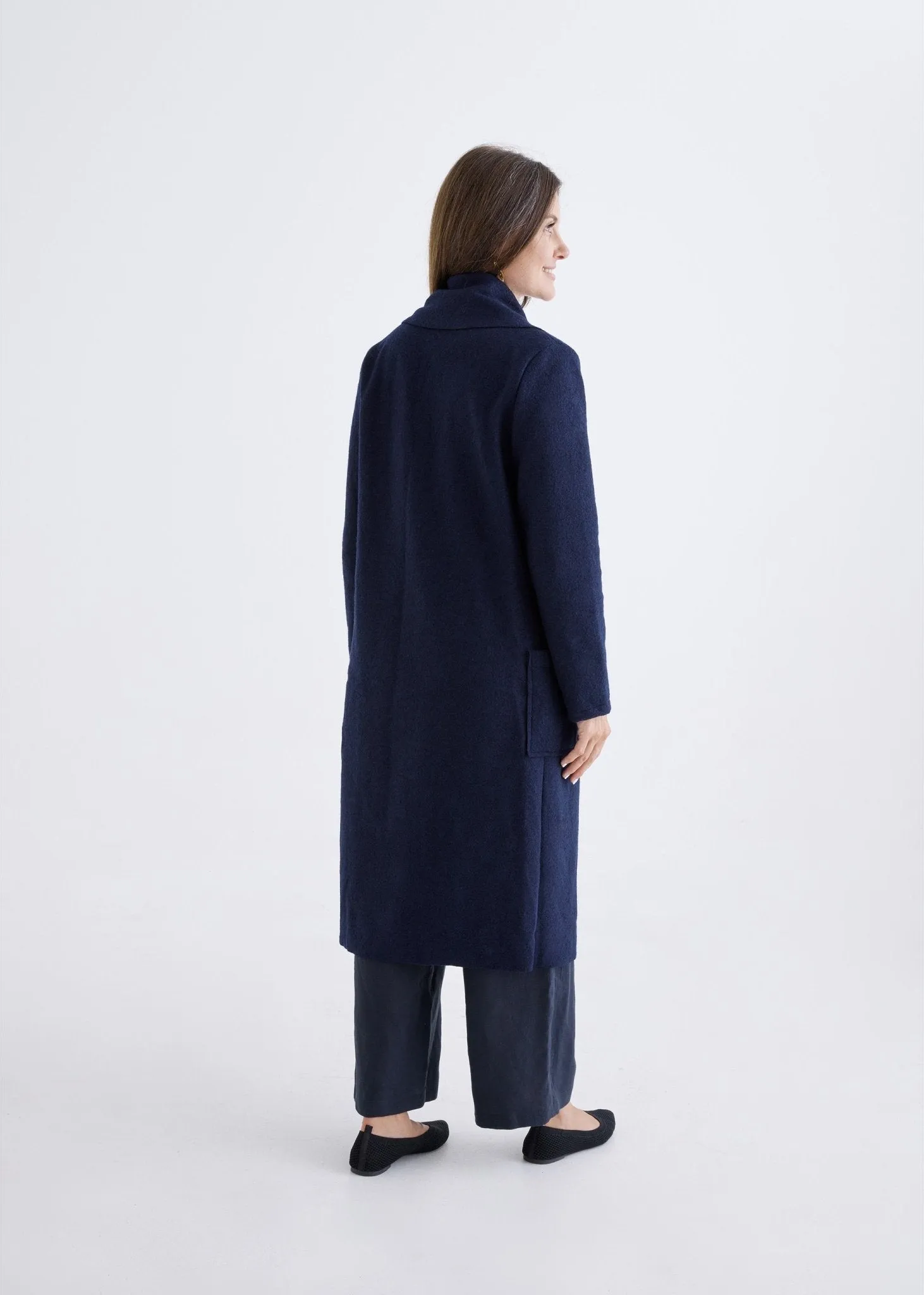 Merino Coat in Navy