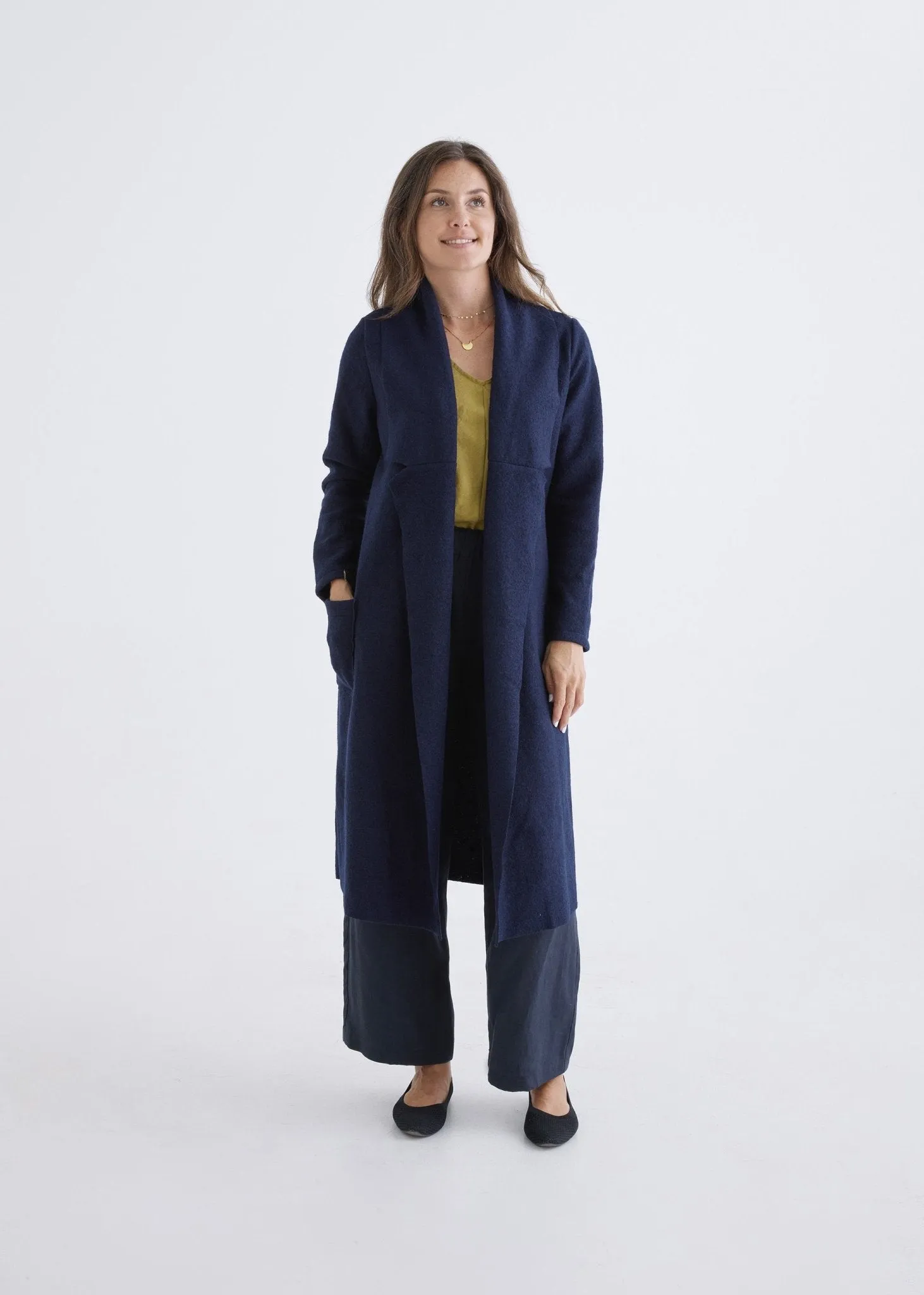 Merino Coat in Navy