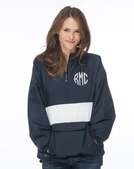 Monogrammed Striped Windbreaker