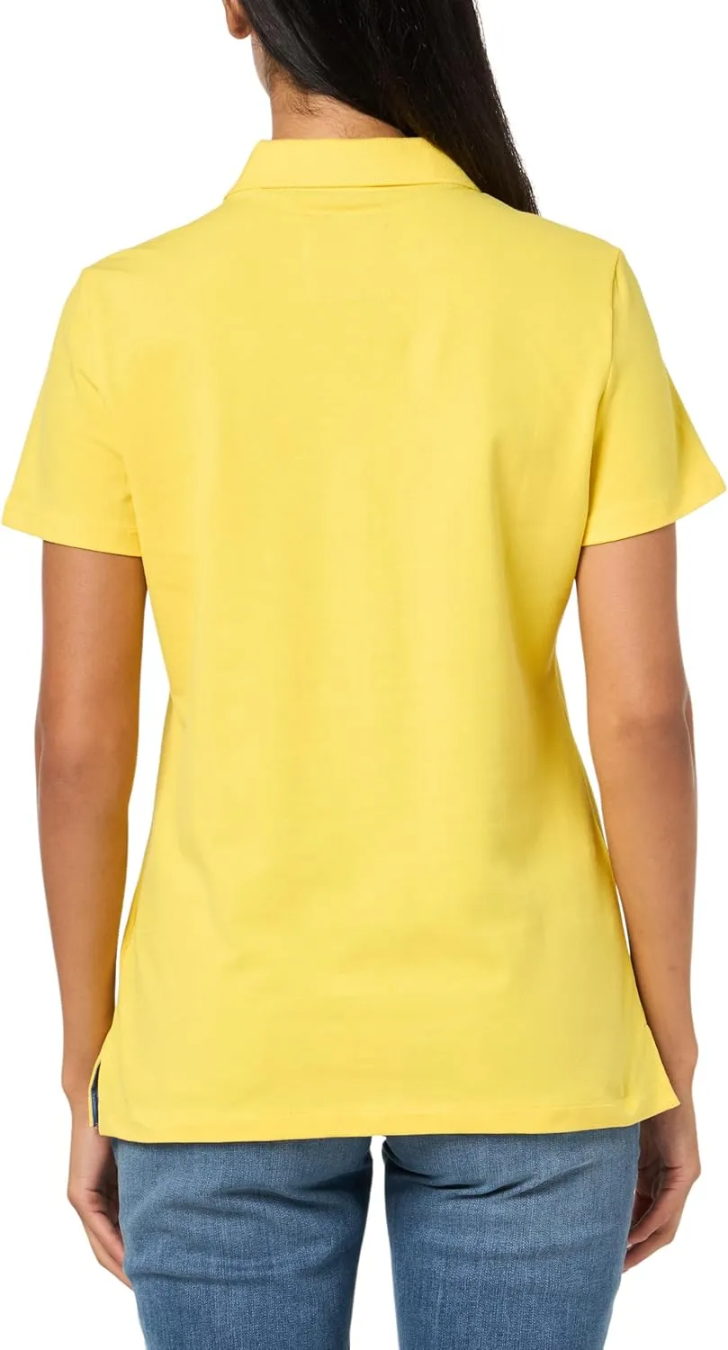 Nautica Women's Short Sleeve Button Placket Polo
