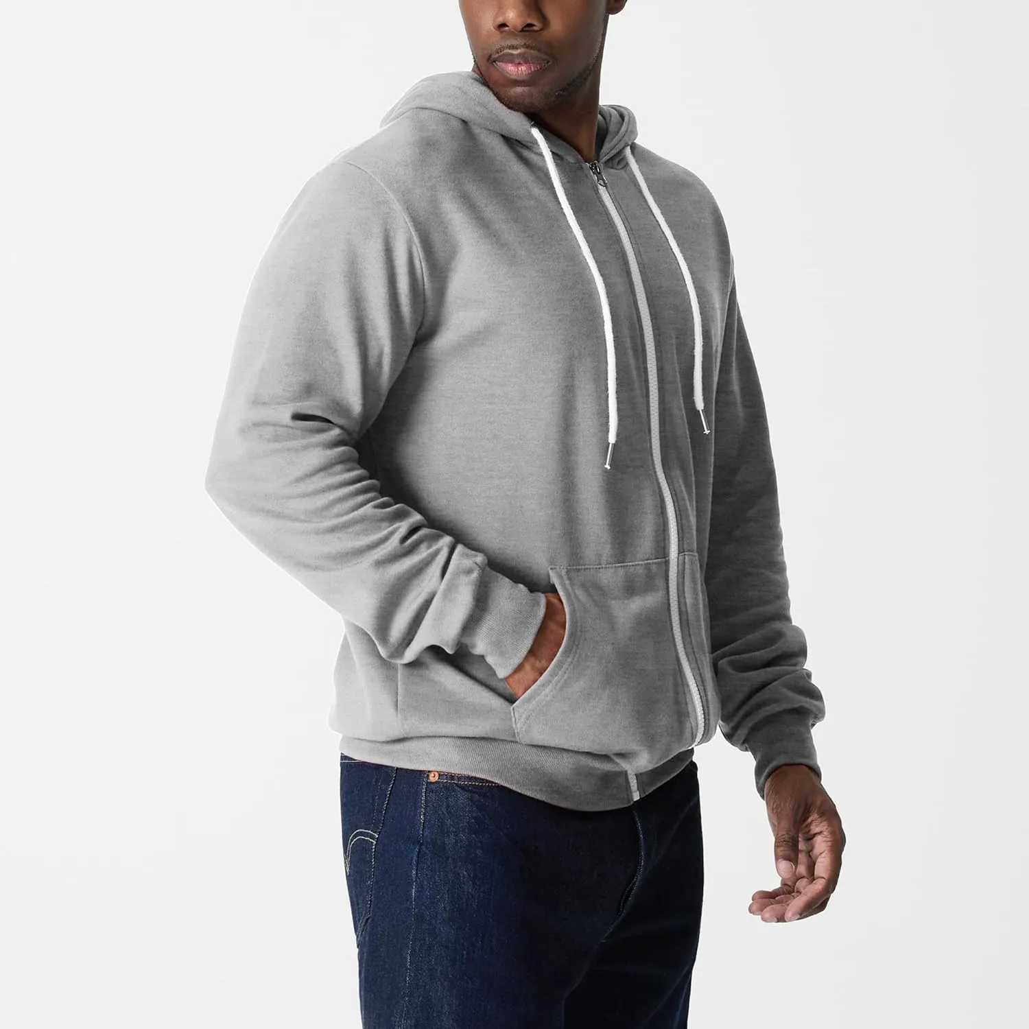 Ohoo Men's Zip Up Hoodie Lightweight Sweatshirt Full Zip Hooded Jacket