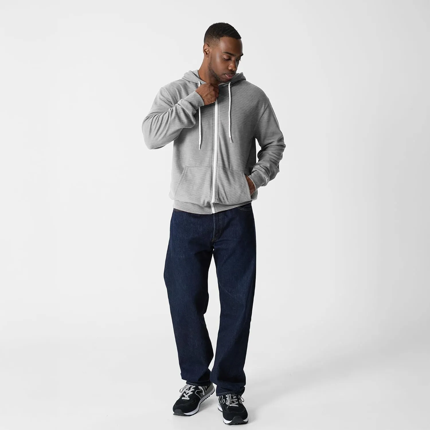 Ohoo Men's Zip Up Hoodie Lightweight Sweatshirt Full Zip Hooded Jacket