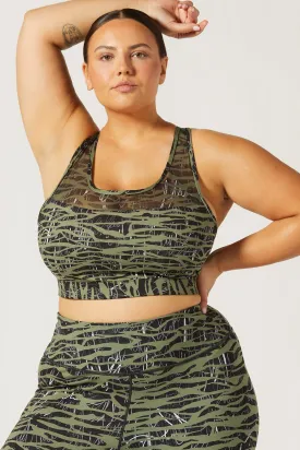 Rebel Cross Back Bra Downtown Zebra Olive