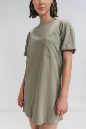 Relaxed T-Shirt Dress (Sage)
