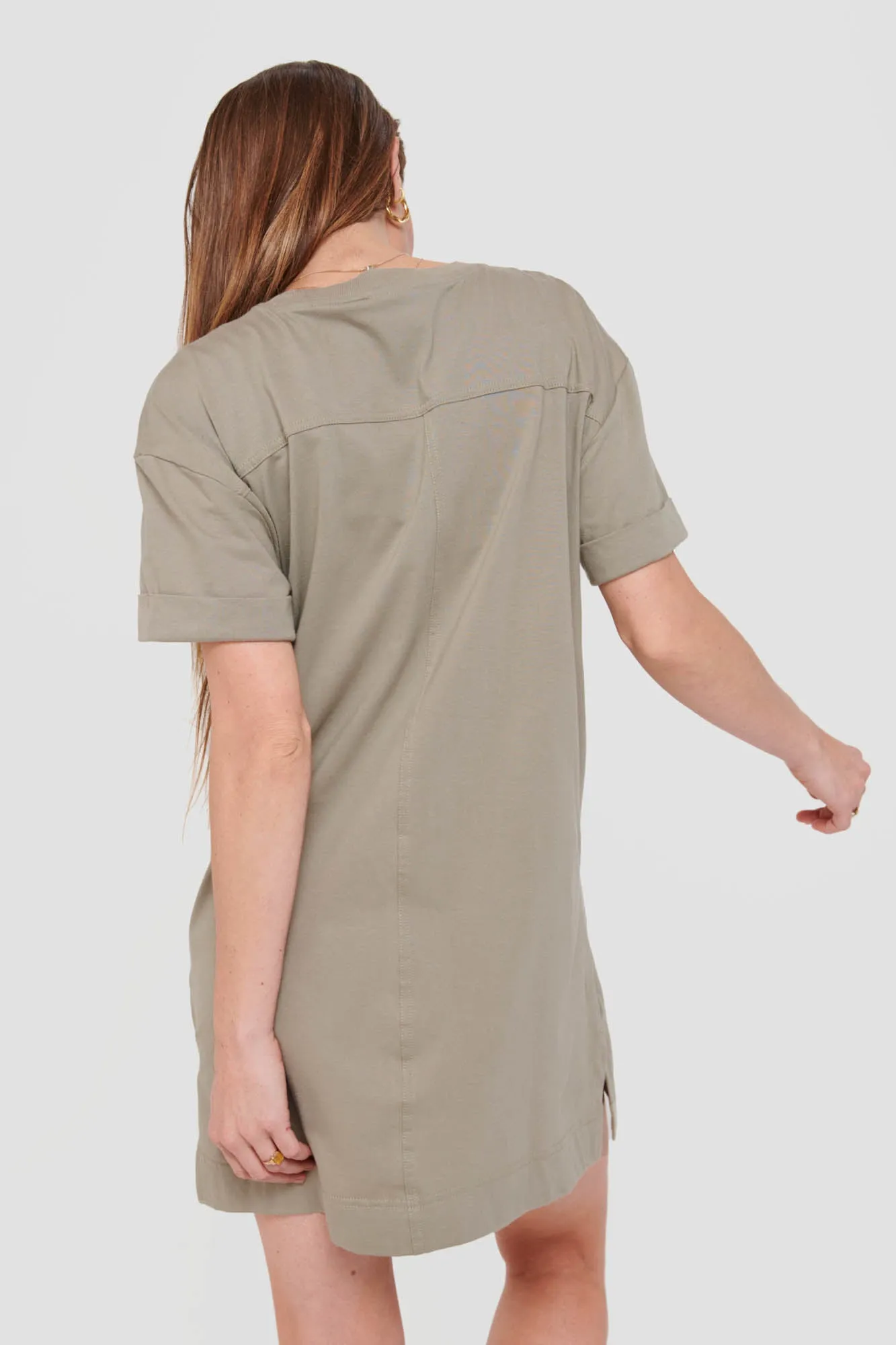 Relaxed T-Shirt Dress (Sage)