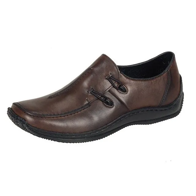 Rieker L1751-25 Brown Combi Leather Loafers