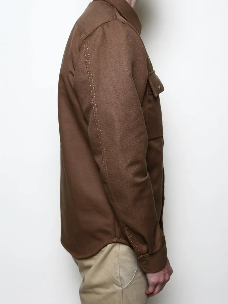 Rogue Territory Brown Oxford Brushed Overshirt