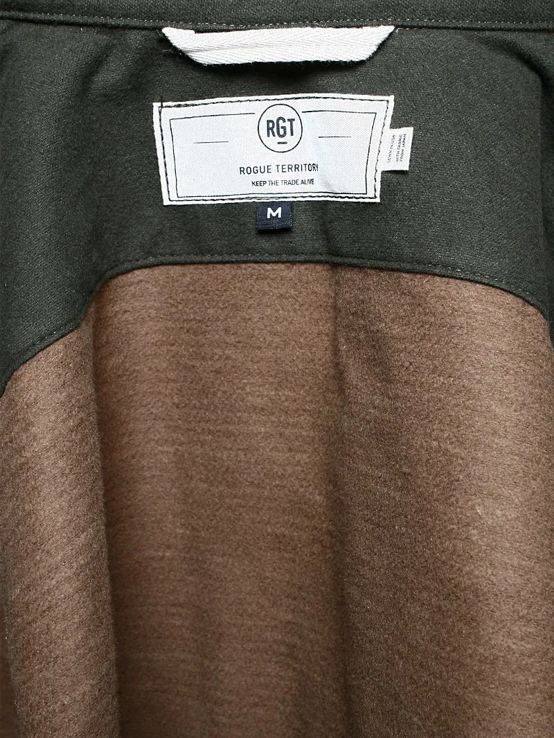Rogue Territory Brown Oxford Brushed Overshirt