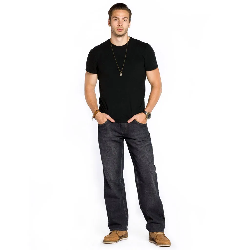 Royal Blue 8207 Men's Relaxed Loose Fit Jeans Black