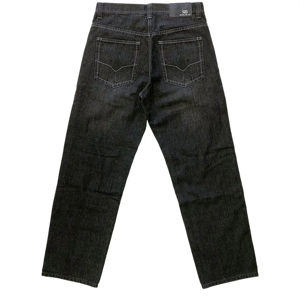 Royal Blue 8207 Men's Relaxed Loose Fit Jeans Black