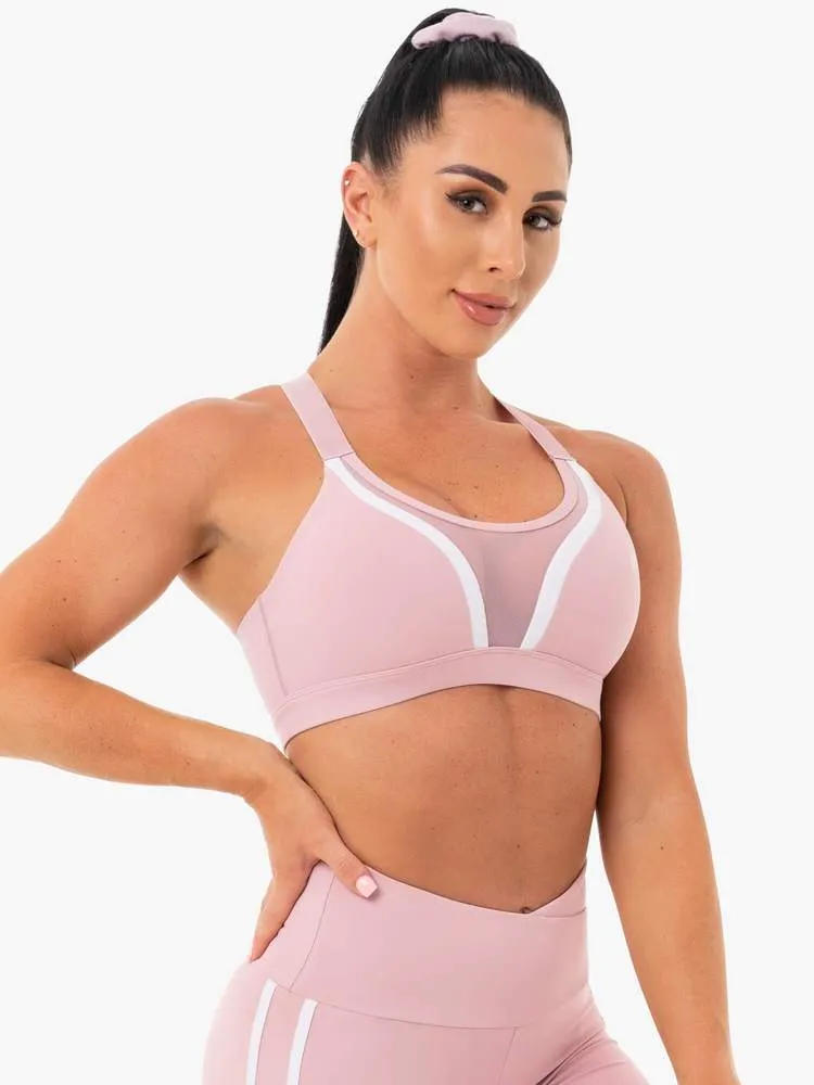 Ryderwear Collide Mesh Contour Sports Bra - Dusty Pink