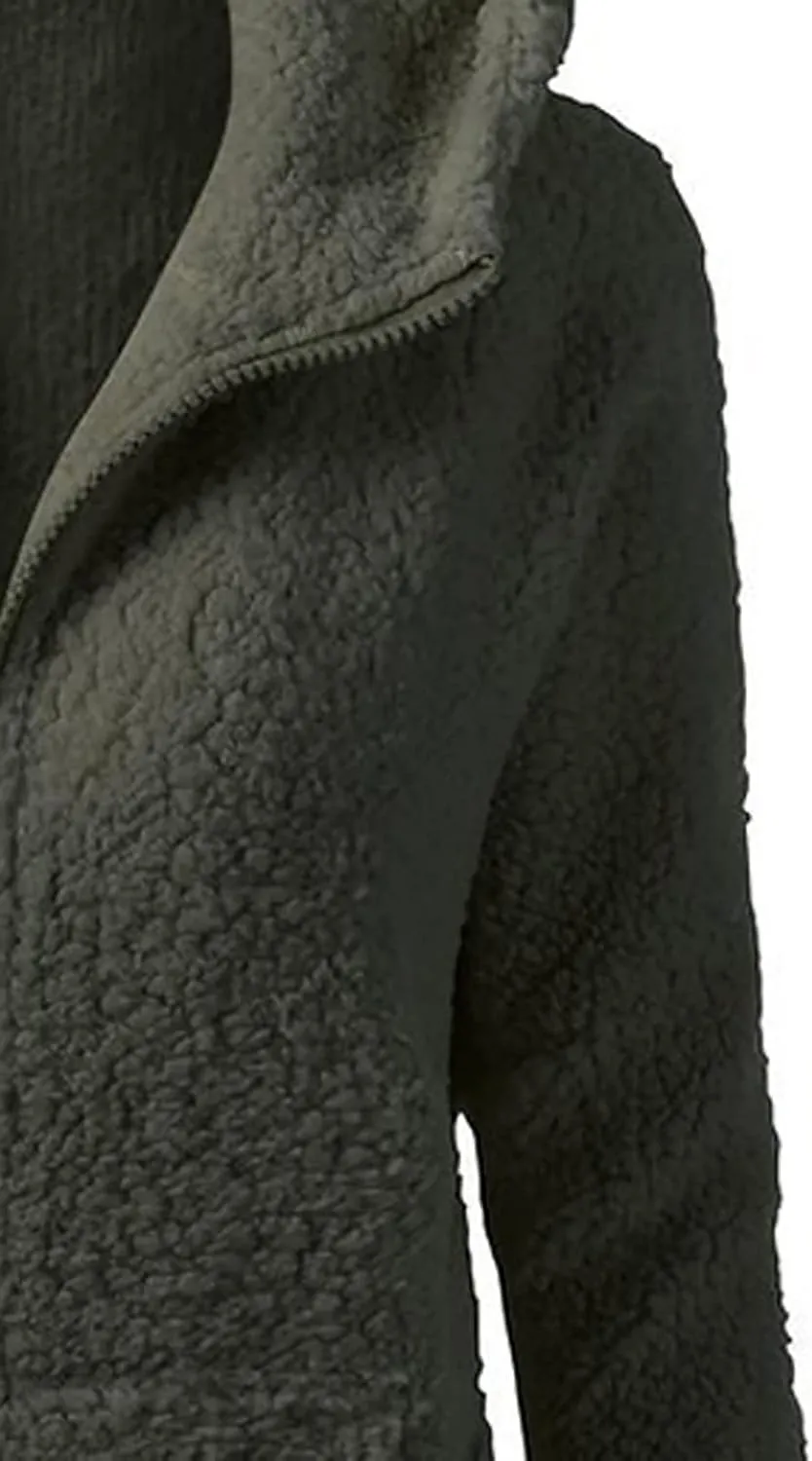 Sherpa Jackets For Women Winter Coats Faux Fur Lined Hooides Oversized Fluffy Fuzzy Fleece Jacket Casual Warm Outerwear