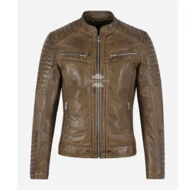 Speedster Ladies Jacket Dirty Brown Vintage Casual Racer Jacket