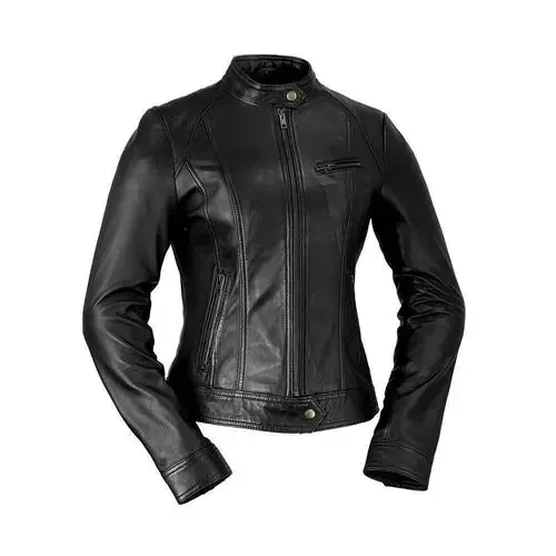 Timeless Elegance - Women's Genuine Lambskin Leather Jacket
