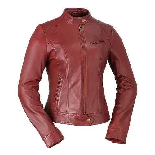 Timeless Elegance - Women's Genuine Lambskin Leather Jacket