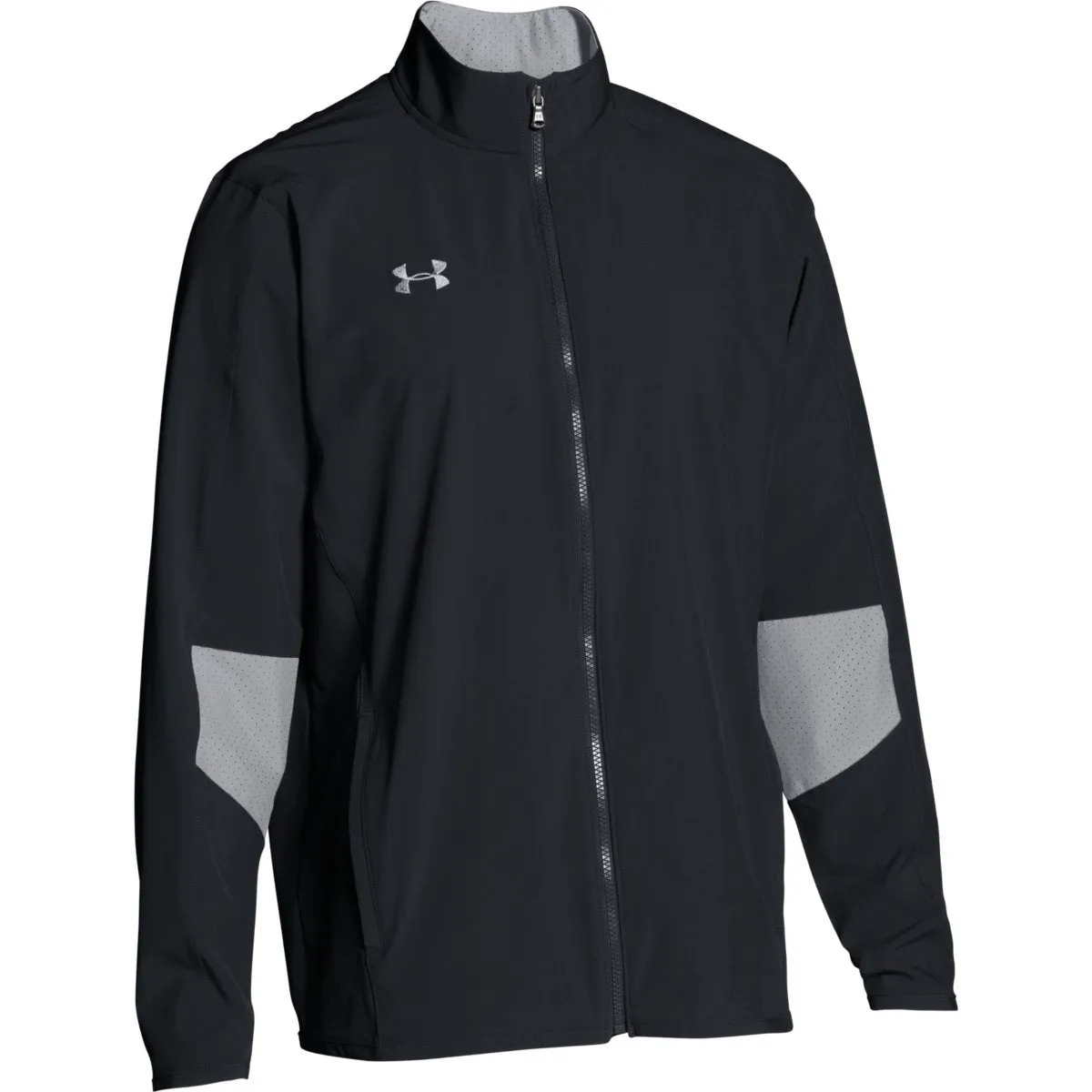 Under Armour Men's Black/Steel Squad Woven Warm-Up Jacket