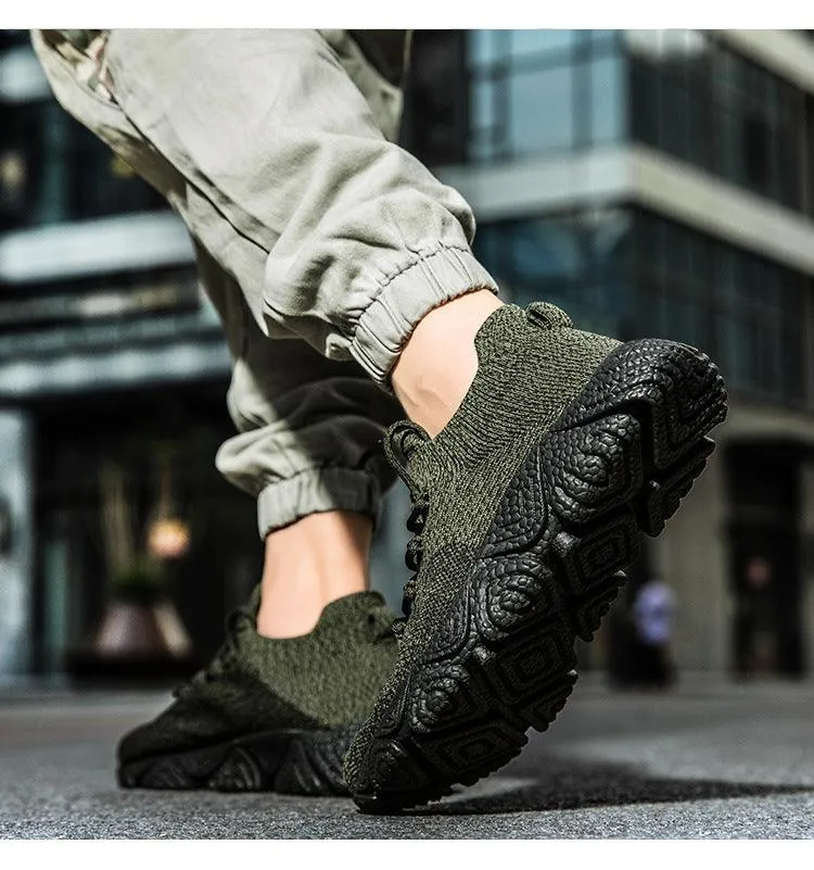 Unisex Lace-Up Flat Heel Fabric Shoes