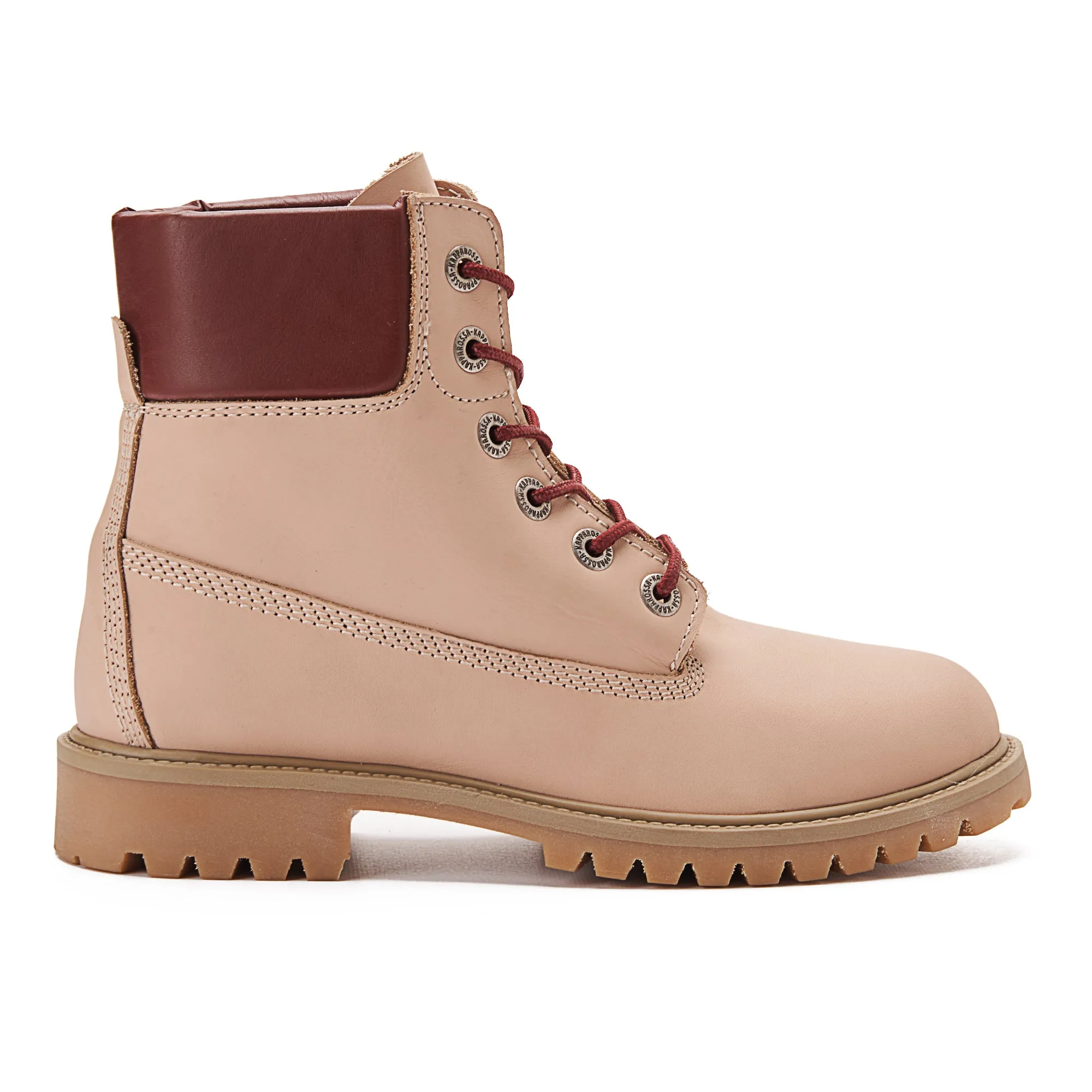 Women Genuine Leather Lace Up Half Boots - Beige