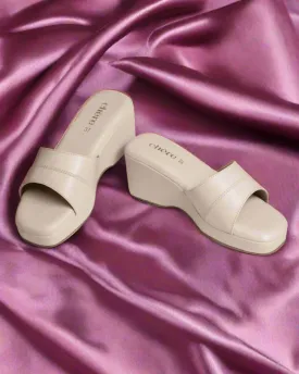 Women's Beige Wedges Comfortable & Stylish