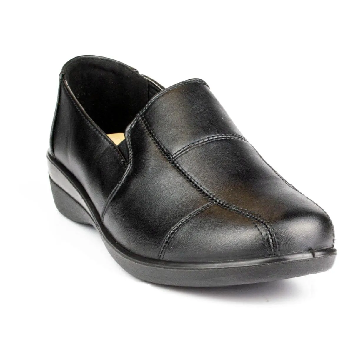 Womens Cushion Walk Black Slip On Shoe