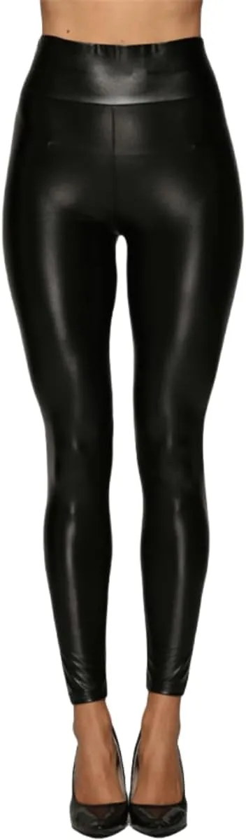 YOXUA Women's Soft Stretchy Faux Leather Leggings Pants High Waisted Pants PU Slim Pleather Pants Tights